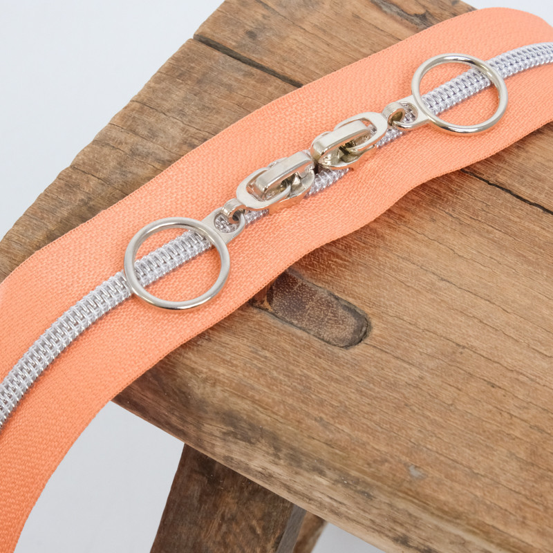 Fermeture En Nylon Double Curseur Pêche 40CM - Maison Klem